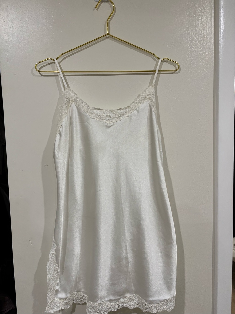 Vintage Victoria's Secret White Satin Lace Slip